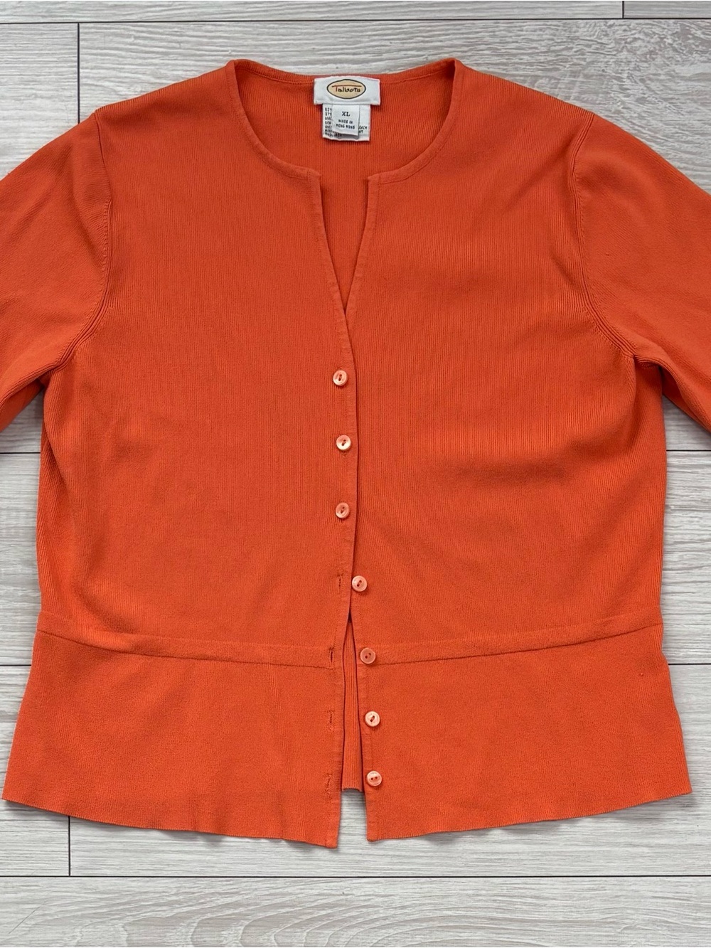 Talbots Orange Button-Front Cardigan XL